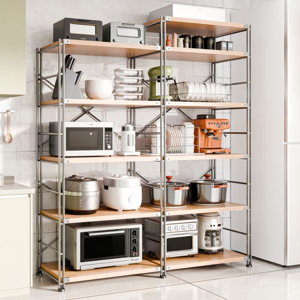 Storage Shelves Kitchen Multifunctional Rack Floor-standing Multi-layer Microwave Oven Storage Rack Living Room Bookshelf Balcony Flower Rack Shelf