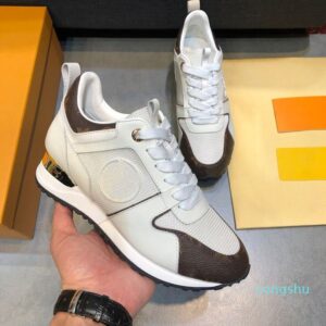 RUN AWAY Sneakers Designer Sneakers Fashion Casual Shoes Retro Splicing Sneaker Mesh Mixed Color Trainers Men Women Calf Leather Shoe