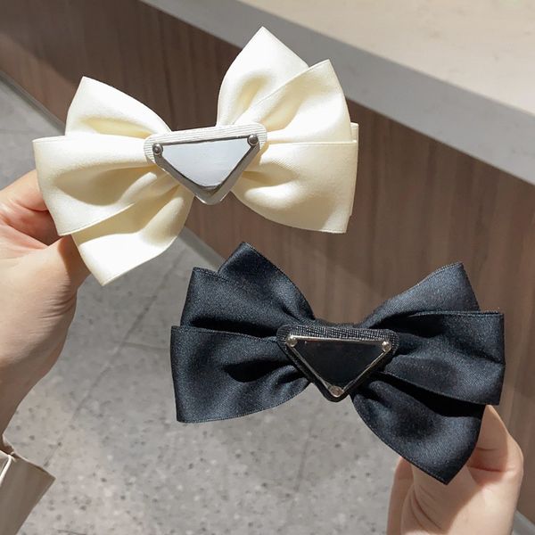 Brand Letter Bow Hair Clips Triangle Designer Jewelry Barrettes Fashion Hair Clip Jewelry Headdress Princess Hair Accessories Gifts