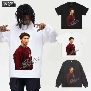 Cristiano Ronaldo American Street Heavy 300g Solid Color Unisex Long Sleeve Oversized T-Shirt