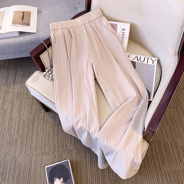 Plus size, mm wide leg pants for women's summer new loose high waisted slimming casual 3410