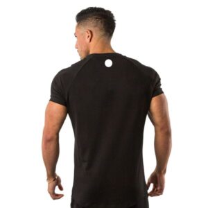 Outdoor Mens Sports T Shirt Solid Color Short Sleeve Breathable Sweat Top Summer Bodybuilding Shirts Elastic Slimming