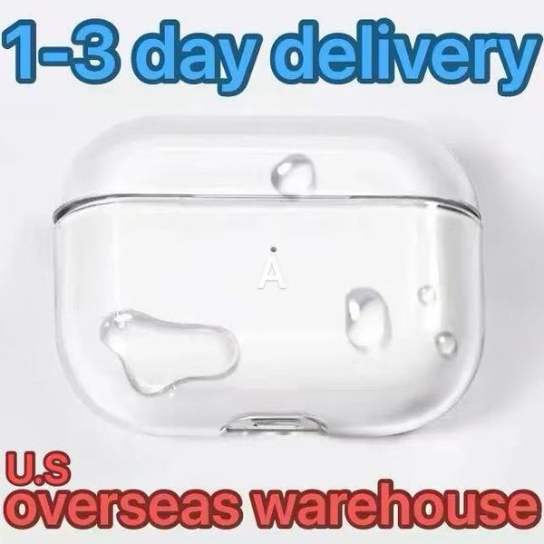 USA Stock For Apple Airpods Pro 2 Generation pro 2 airpod 4 Headphone Accessories Solid TPU Silicone Protective Earphone Wireless Charging Shockproof Case