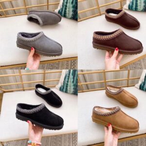 Tazz Tasman Slippers Chestnut Fur Slides Disquete Sheepskin Classic Mules Women Ultra Mini Platform Boot Slip-on Shoes Suede Black Pink Reindeer Antelope Brown