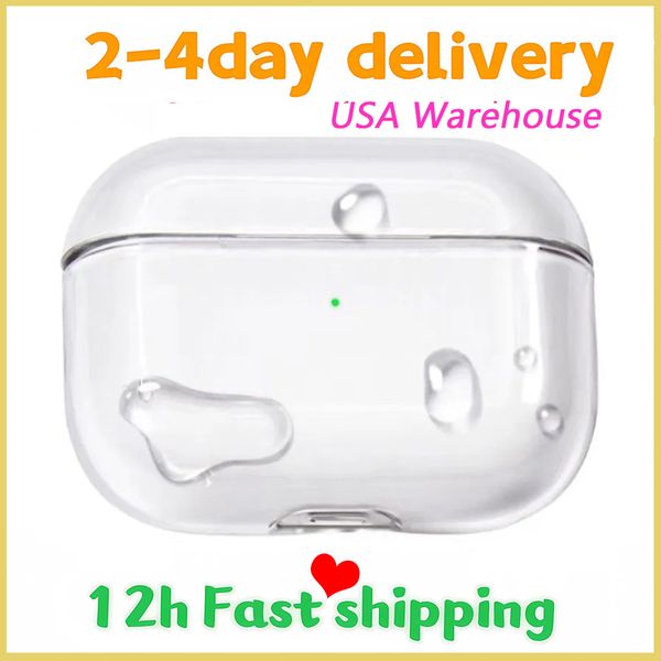 USA Stock For Pro 2 3 4 bluetooth earbuds Headphone Accessories Transparent TPU Silicone Waterproof Protective case Headphones Headset cover Case
