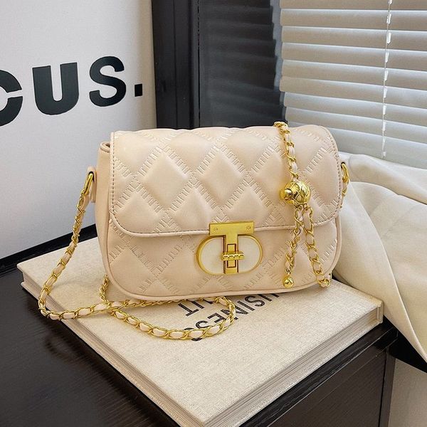 Designer bag free shipping 2025 new fashionable high-end texture diamond grid chain shoulder crossbody bag for women