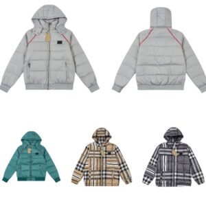 Men's Down & Parkas Designer Winter Detachable hat down jacket checkered classic dark pattern top of the line 90 white duck down