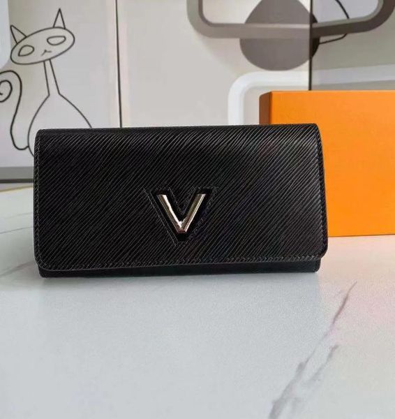 2023 Luxury Desinger V Lock wallets Rotary switch Twist purses holders cards and coins men womens wallets leather purse card holder Four Colors