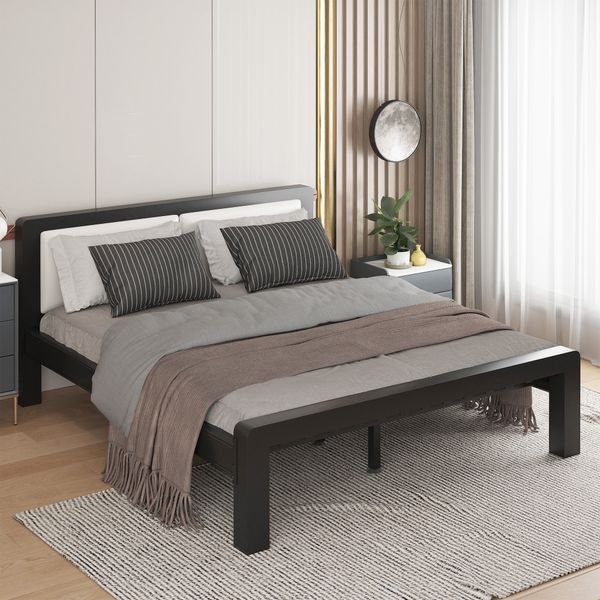 Iron Bed Iron Frame Bed Heavy Duty Metal Platform Bed Noise Free Easy Assembly