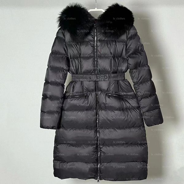 Women's down jacket winter coat designer brand women's jacket coat mid-length real fur warm lightweight hooded parka fashionable variety women's clothing New Year gift