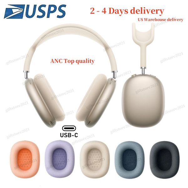 USA Stock for airpods Max 2 3 4 Headphones maxs Accessories airpodspro max Headphones Wireless Earphone Top Quality Metal Earmuffs Silicone Protective Case