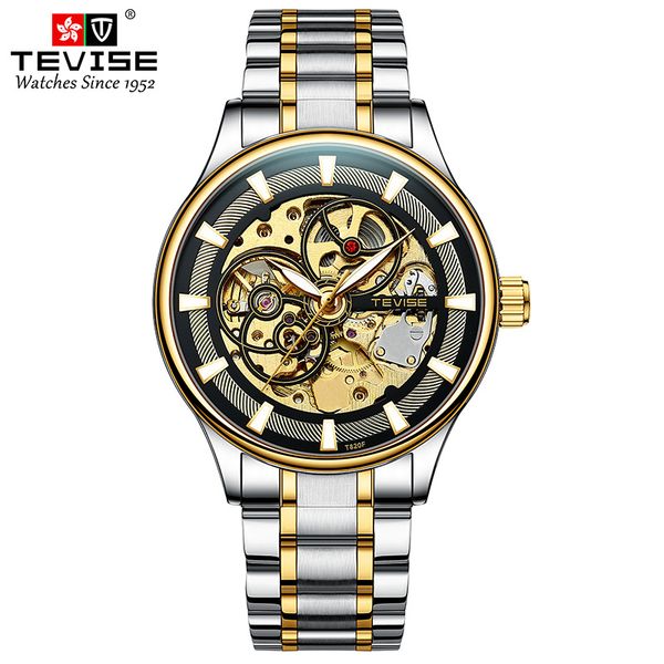 TEVISE Watch Men Luminous Day and Night Star Mechanical Watch, High-end Stylish Waterproof Wristwatch T021-T820F