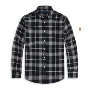 Mens Checkered Shirt Long Sleeve British Fashion Casual Fit Business Style High Quality Plaid Shirt for Spring Autumn Office Work Shirt Men Small horse shirts