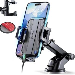 Universal 3 in 1 Car Phone Holder Mount Powerful Suction for Dashboard Air Vent Windshield All iPhone Android Black136