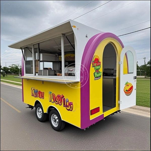 Catering Pizza BBQ Food Trailer Fully Equipped Outdoor Mobile Bar Ice Cream Coffee Food Truck With DOT