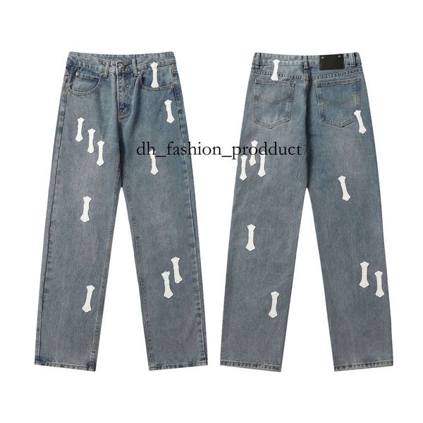 Chrome Jeans 25 Jeans New Men's Women's Jeans Designer Make Old Washed Straight Trousers Letter Prints Long Style High Quality Luxury Jeans Motorcycle Cross 4ff