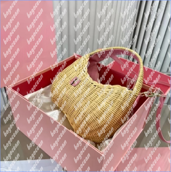 Luxury Designer Women Tengbian bag, microfiber hand woven semi-circular handbag