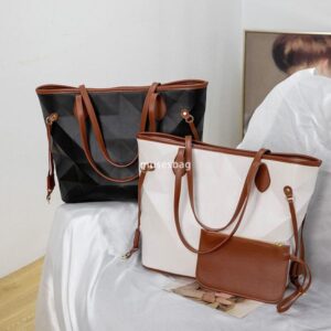 High quality women's bag geometric large capacity tote, fashionable high-end and versatile mother and child bag single shoulder crossbody bag one piece for shipping