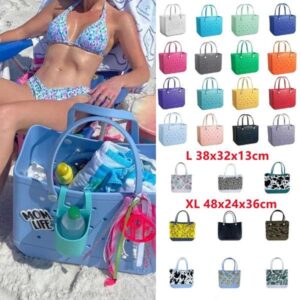 Extra Large Boggs Bag Summer EVA Beach Basket Womens Picnic Hole Waterproof Handbag Shopping Shoulder BagT250409