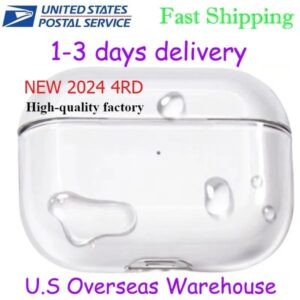 USA Stock for Apple AirPods 4 Pro 2 3rd Airpod Earphones 3 Solid Silicone Cute Protective Headphone Cover Apple Wireless Charging Box Shockproof 3nd 2nd Case