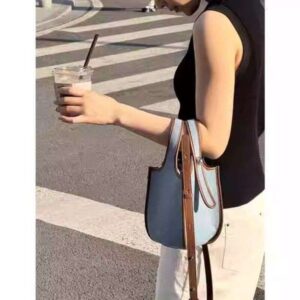 2025 New Niche Denim Handbag Basket High-end Fashion Single Shoulder Crossbody Bucket Bag for Women