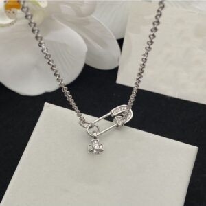 Designer Necklace Ice Moon Necklace Luxury Pendant Necklace Sterling Silver 18K Gold Plated Planet Drop Jewelry Diamond Chain Valentines Day Gift