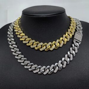Men's Fashion Accessory Sturdy 14mm Wide Jewelry Item Featuring Rhodium Plated Links & Secure Closure