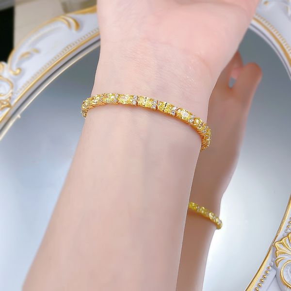 Elegant Oval Diamond Ring Style Bracelets by S925 Sterling Silver Craftsmanship