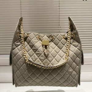 Tote Denim Bag Fashion Women Shoulder Bag Classic Blue Gold Hardware Metal Lock Matelasse Chain Tote Underarm Bags Multi-Pocket Shopping BagsTravel Sacoche 35cm