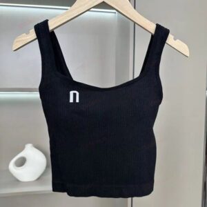 Embroidery Letter Crop Top Women Summer Hem Slim Tank Tops Casual Sexy Female Y2k Streetwear Tank Tops with Pad Female Vest Punk
