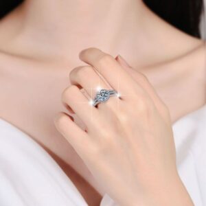Moissanite Ring in S925 Sterling Silver, Three Life Design, Perfect for Engagements and Weddings, Luxury Women's Jewelry, Cross-Border Wholesale.