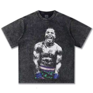 Clothing 300g Short Sleeve Printed 100% Cotton Washed Casual Loose Summer New T-Shirt