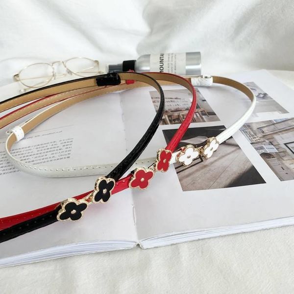 New Korean-style elegant and simple versatile women's belt with four-leaf clover buckle for waist decoration, dress with suit belt