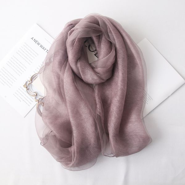Spring new double-layer thin silk wool fluffy scarf --8406132