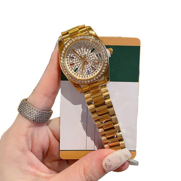 Diamond Datejust Women Watches Top Brand Designer Lady Watch 8 Colors Fashion Female Wristwatches for Womens Christmas Birthday