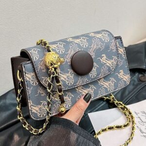 Free shipping Single Shoulder Bag for Women Handheld Fashion printed wide shoulder chain casual diagonal cross bag