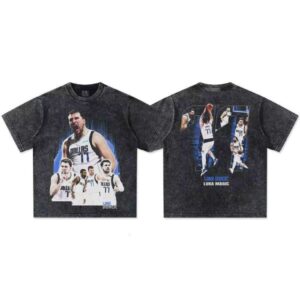 2025 Dongqi Qi Basketball Star American Style Crossover New Thick Washed Cotton Printed Spring Summer T-Shirt
