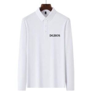 DGBOS Fashion Design Men's Polos Shirt Tees High Quality Business Casual Lapel Long Sleeve Polo T Shirts Ice Silk Cotton Bottoming Shirt Designer Brands Men's Tops