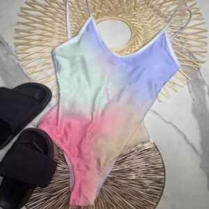 designer sexy bikinis women fashion bikini gradient ramp full printing letter summer beach swimsuit