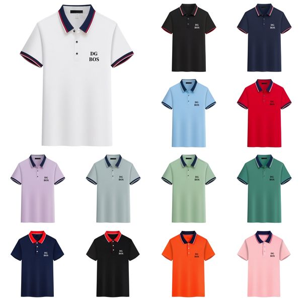 DGBOS Designer Brands Men's Polos Shirts Tees Women Summer Fashion Business Casual Polo Shirts Lapel T-shirts Couples Short Sleeves Ice Silk Cotton Breathable Tops
