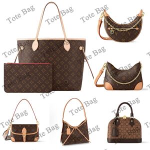 Designer Tote Luxury Leather Tote bag Women Capacity Composite Fashion Shoulder Bag Shopping Bag AAA Old Flower Leather Bag High Quality Bag