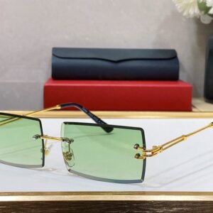 Luxury Sunglasses Designer Women Man Metal Hollow out Texture Mirror Frame Unique Oversized Big Green Sun Glasses Fashion Polarized Eyeglasses Gafas Sonnenbrille