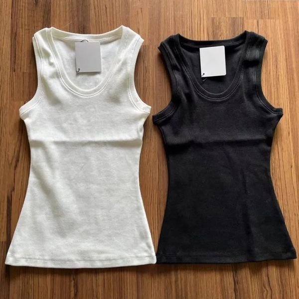 Womens Tops Tank Top T-Shirt Regular Cropped Cotton Jersey Camis Female Femme Knits Tees Designer Embroidery Knitted Vest Sport Breathable Yoga Vest Tops