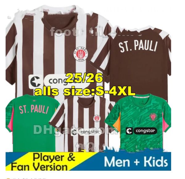 4XL 25 26 ST. Pauli soccer jerseys BECKER IRVINE KYEREH HARTEL SMITH PAQARADA MEDIC 2025 2026 home away football shirt top Uniforms