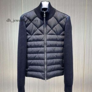 2025 Designer Women Down Parkas Men Embroidered Badge Stand Collar Knitted Splice Sweater Lightweight Down Jacket Sweater Casual Jacket Fluffy Coat Sweater eba d10