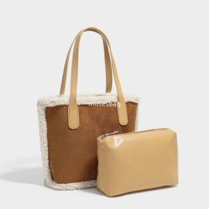 New Warm Breathing Plush Bag Women Internet Red Plush Bag Handheld Large Capacity Plush One Shoulder Tote Bag