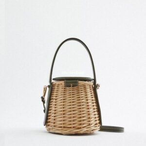 New high-end fashion woven bucket bag leisure beach shoulder bag outdoor carrying crossbody bag special bag
