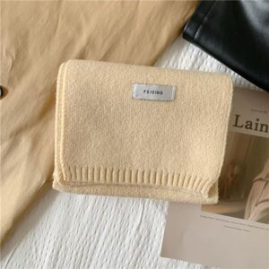 1-810 Autumn and winter soft knitted wool scarf for women, all-match, warm, student solid color