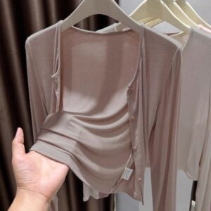 Plus size, cardigan, summer ultra-thin coat, 200kg, sunscreen, air conditioning room, facial mask, knitwear, 3515