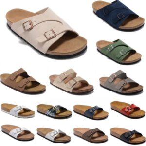 HOT MULE WATERFRONT Men Women Slide Cork slippers Designer Shoes Luxury Slide Summer Fashion Wide Flat Slippery Thick Sandals Slipper Flip Flops